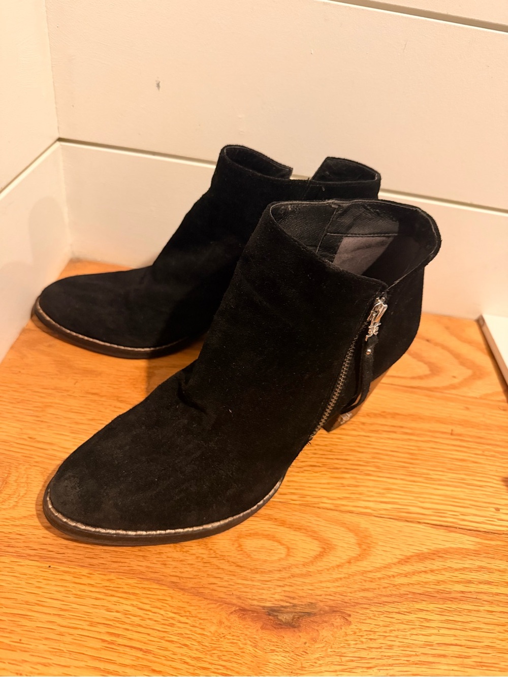 Sam Edelman Black Suede Women's Ankle Bootie with Side Zip